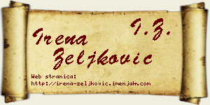Irena Zeljković vizit kartica